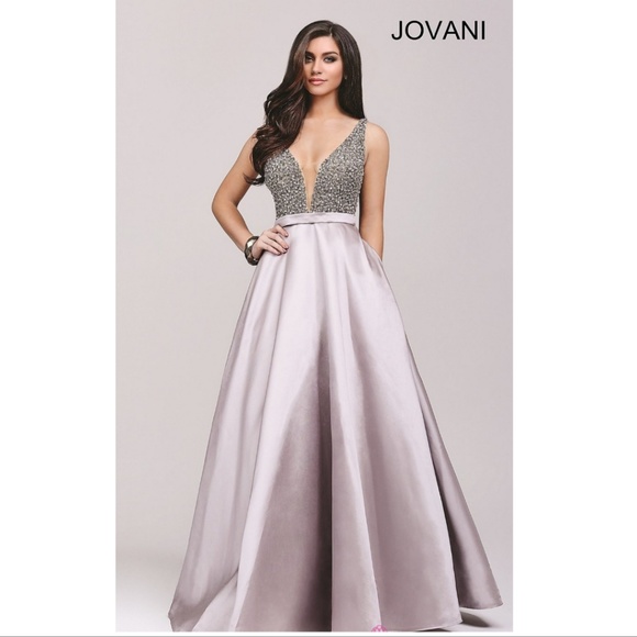 jovani silver prom dress